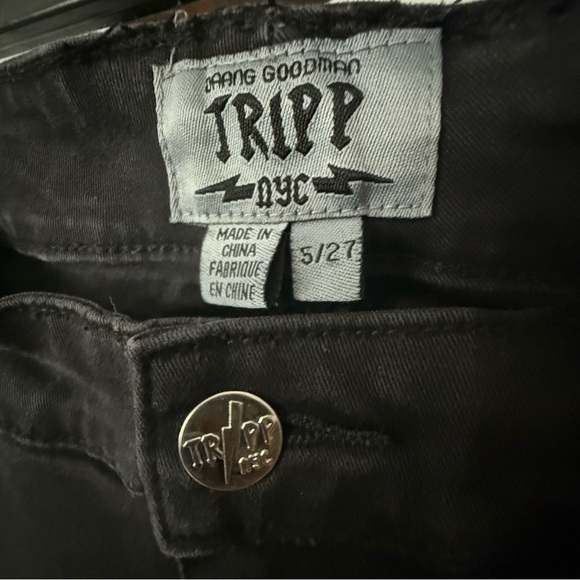 🖤 Tripp NYC Black Skinny Pants | Punk Goth Alternative | Classic Fit S - Picture 8 of 9